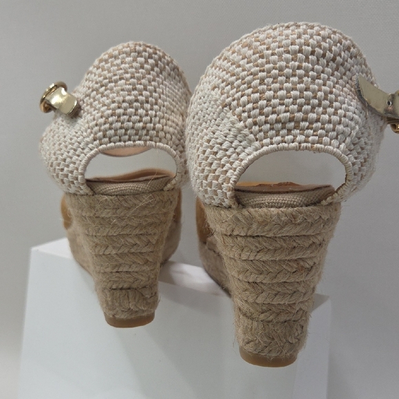Kanna Tan and Cream Espadrille Wedges - Picture 6 of 9
